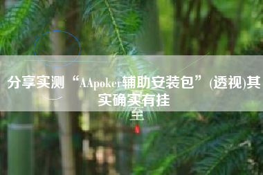 分享实测“AApoker辅助安装包”(透视)其实确实有挂