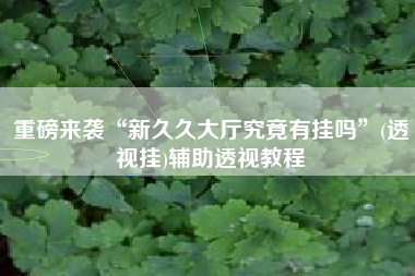 重磅来袭“新久久大厅究竟有挂吗”(透视挂)辅助透视教程