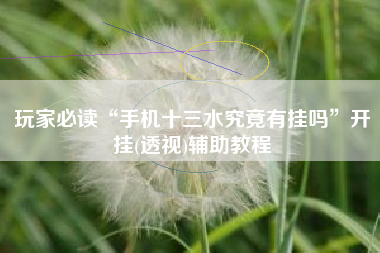 玩家必读“手机十三水究竟有挂吗”开挂(透视)辅助教程