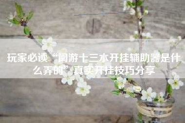 玩家必读“闽游十三水开挂辅助器是什么弄的”真实开挂技巧分享