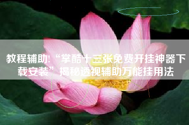 教程辅助!“掌酷十三张免费开挂神器下载安装”揭秘透视辅助万能挂用法 教程辅助!“掌酷十三张免费开挂神器下载安装”揭秘透视辅助万能挂用法