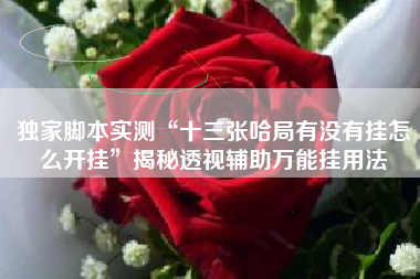 独家脚本实测“十三张哈局有没有挂怎么开挂”揭秘透视辅助万能挂用法 独家脚本实测“十三张哈局有没有挂怎么开挂”揭秘透视辅助万能挂用法