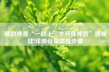 辅助神器“一起十三水开挂神器”透视挂!详细分享装挂步骤 辅助神器“一起十三水开挂神器”透视挂!详细分享装挂步骤