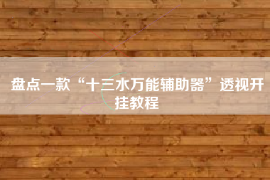 盘点一款“十三水万能辅助器”透视开挂教程