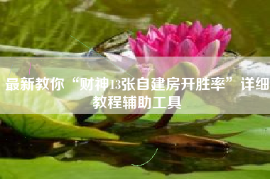 最新教你“财神13张自建房开胜率”详细教程辅助工具 最新教你“财神13张自建房开胜率”详细教程辅助工具