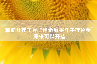 辅助开挂工具“迅奇麻将斗牛挂免费”原来可以开挂