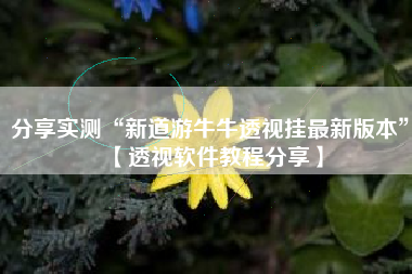 分享实测“新道游牛牛透视挂最新版本”【透视软件教程分享】