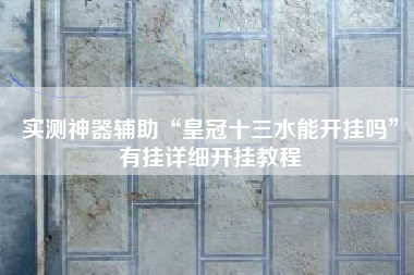 实测神器辅助“皇冠十三水能开挂吗”有挂详细开挂教程