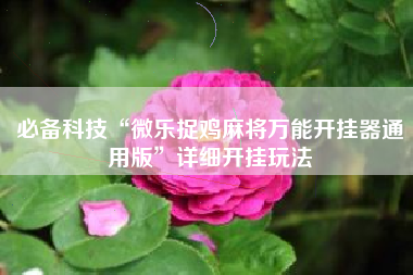 必备科技“微乐捉鸡麻将万能开挂器通用版”详细开挂玩法