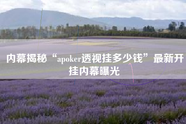 内幕揭秘“apoker透视挂多少钱”最新开挂内幕曝光