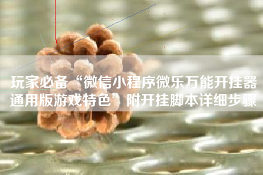 玩家必备“微信小程序微乐万能开挂器通用版游戏特色”附开挂脚本详细步骤 玩家必备“微信小程序微乐万能开挂器通用版游戏特色”附开挂脚本详细步骤