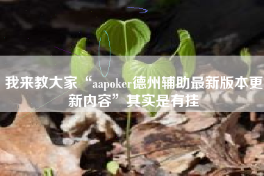 我来教大家“aapoker德州辅助最新版本更新内容”其实是有挂