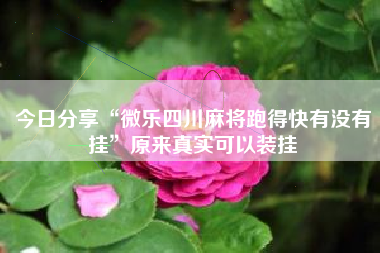 今日分享“微乐四川麻将跑得快有没有挂”原来真实可以装挂 今日分享“微乐四川麻将跑得快有没有挂”原来真实可以装挂