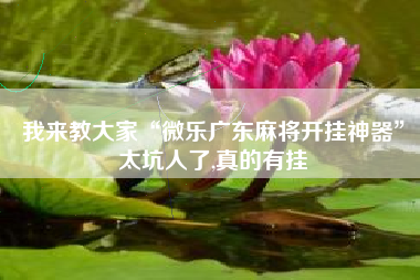 我来教大家“微乐广东麻将开挂神器”太坑人了,真的有挂 我来教大家“微乐广东麻将开挂神器”太坑人了,真的有挂