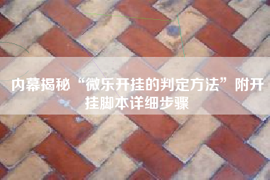 内幕揭秘“微乐开挂的判定方法”附开挂脚本详细步骤 内幕揭秘“微乐开挂的判定方法”附开挂脚本详细步骤