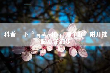 科普一下“aapoker和wpk哪个好”附开挂脚本详细步