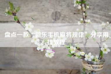 盘点一款“微乐手机麻将规律”分享用挂教程