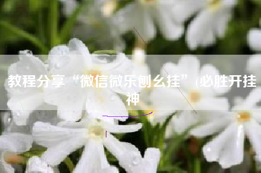 教程分享“微信微乐刨幺挂”(必胜开挂神