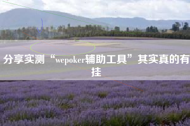 分享实测“wepoker辅助工具”其实真的有挂 分享实测“wepoker辅助工具”其实真的有挂