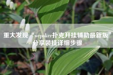 重大发现“wepoker扑克开挂辅助最新版”分享装挂详细步骤 重大发现“wepoker扑克开挂辅助最新版”分享装挂详细步骤
