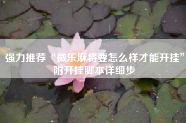 强力推荐“微乐麻将要怎么样才能开挂”附开挂脚本详细步