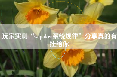玩家实测“wepoker系统规律”分享真的有挂给你 玩家实测“wepoker系统规律”分享真的有挂给你