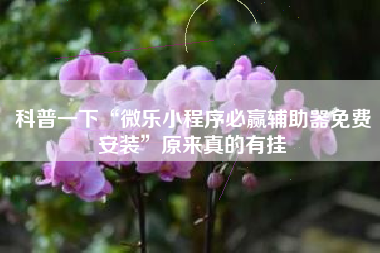 科普一下“微乐小程序必赢辅助器免费安装”原来真的有挂 科普一下“微乐小程序必赢辅助器免费安装”原来真的有挂