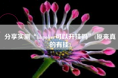 分享实测“hhpoker可以开挂吗”(原来真的有挂)