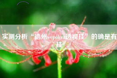 实测分析“德州wepoker透视挂”的确是有挂