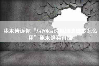 我来告诉你“AAPOKer透视辅助脚本怎么用”原来确实有挂 我来告诉你“AAPOKer透视辅助脚本怎么用”原来确实有挂