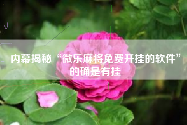 内幕揭秘“微乐麻将免费开挂的软件”的确是有挂