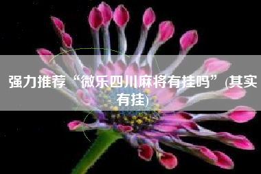 强力推荐“微乐四川麻将有挂吗”(其实有挂)