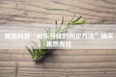 揭秘科普“微乐开挂的判定方法”确实果然有挂 揭秘科普“微乐开挂的判定方法”确实果然有挂