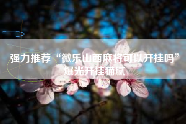 强力推荐“微乐山西麻将可以开挂吗”爆光开挂猫腻 强力推荐“微乐山西麻将可以开挂吗”爆光开挂猫腻