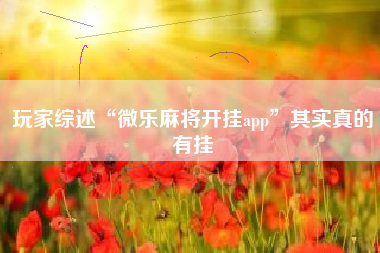 玩家综述“微乐麻将开挂app”其实真的有挂 玩家综述“微乐麻将开挂app”其实真的有挂