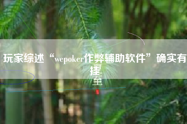 玩家综述“wepoker作弊辅助软件”确实有挂 玩家综述“wepoker作弊辅助软件”确实有挂
