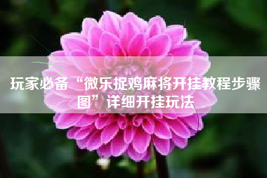 玩家必备“微乐捉鸡麻将开挂教程步骤图”详细开挂玩法 玩家必备“微乐捉鸡麻将开挂教程步骤图”详细开挂玩法