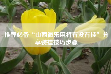 推荐必备“山西微乐麻将有没有挂”分享装挂技巧步骤