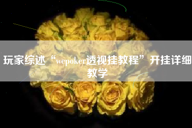 玩家综述“wepoker透视挂教程”开挂详细教学 玩家综述“wepoker透视挂教程”开挂详细教学