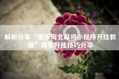 解析分享“微乐河北麻将小程序开挂教程”真实开挂技巧分享 解析分享“微乐河北麻将小程序开挂教程”真实开挂技巧分享