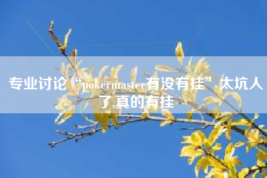 专业讨论“pokermaster有没有挂”太坑人了,真的有挂 专业讨论“pokermaster有没有挂”太坑人了,真的有挂