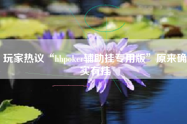 玩家热议“hhpoker辅助挂专用版”原来确实有挂