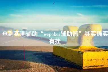 查到实测辅助“wepoker辅助器”其实确实有挂