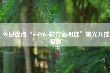 今日盘点“wePOke软件透明挂”爆光开挂猫腻 今日盘点“wePOke软件透明挂”爆光开挂猫腻