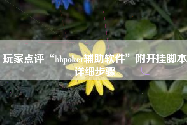 玩家点评“hhpoker辅助软件”附开挂脚本详细步骤