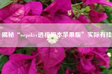 揭秘“wepoker透视脚本苹果版”实际有挂 揭秘“wepoker透视脚本苹果版”实际有挂