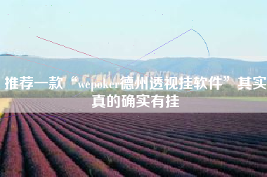 推荐一款“wepoker德州透视挂软件”其实真的确实有挂