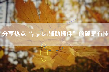 分享热点“ggpoker辅助插件”的确是有挂