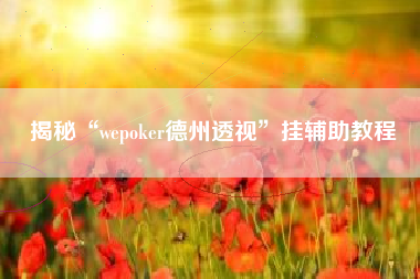 揭秘“wepoker德州透视”挂辅助教程 揭秘“wepoker德州透视”挂辅助教程