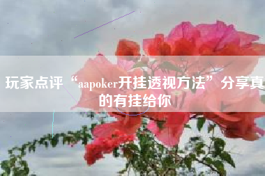 玩家点评“aapoker开挂透视方法”分享真的有挂给你 玩家点评“aapoker开挂透视方法”分享真的有挂给你